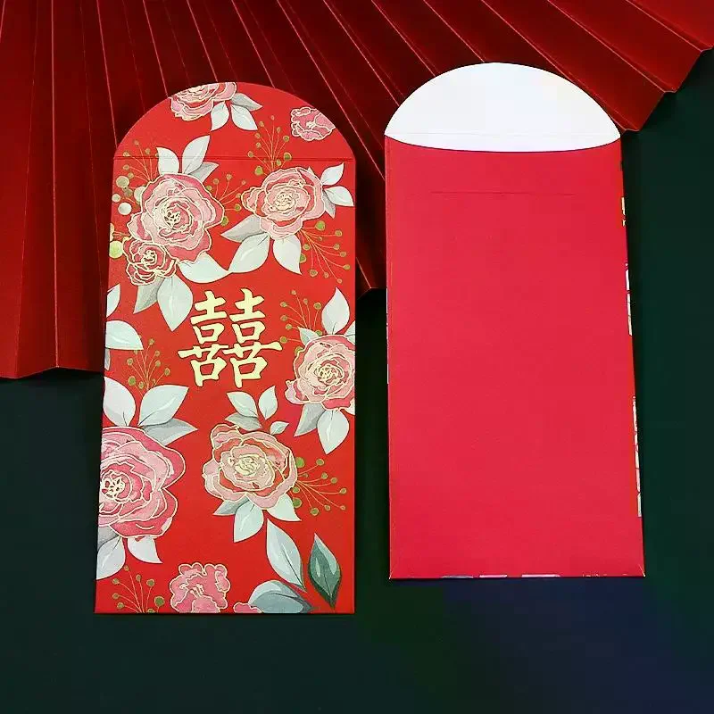 6Pcs Traditional Chinese Wedding Red Envelope Lucky Money Packets Blessing Red Packet Hongbao Wedding Gifts