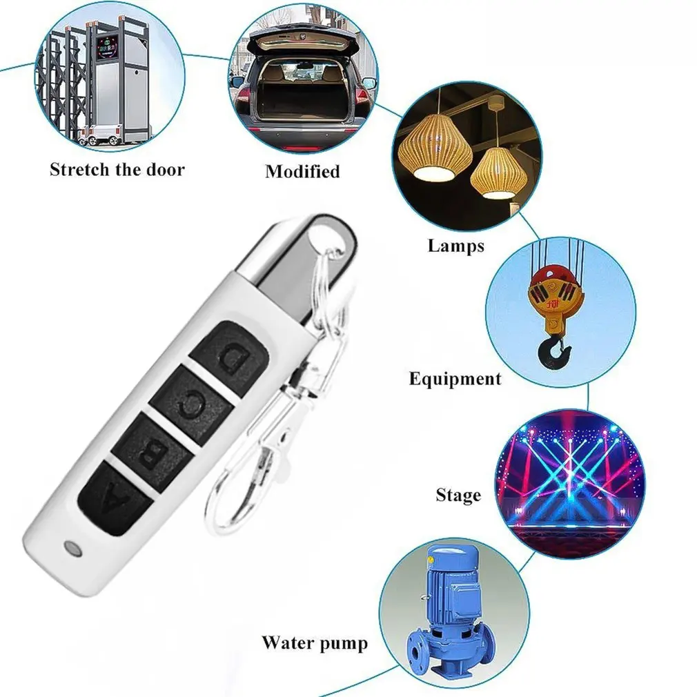 433MHz copia telecomando duplicatore elettrico per Garage codice fisso codice di apprendimento Rolling Code 12V trasmettitore a 4 pulsanti caldo