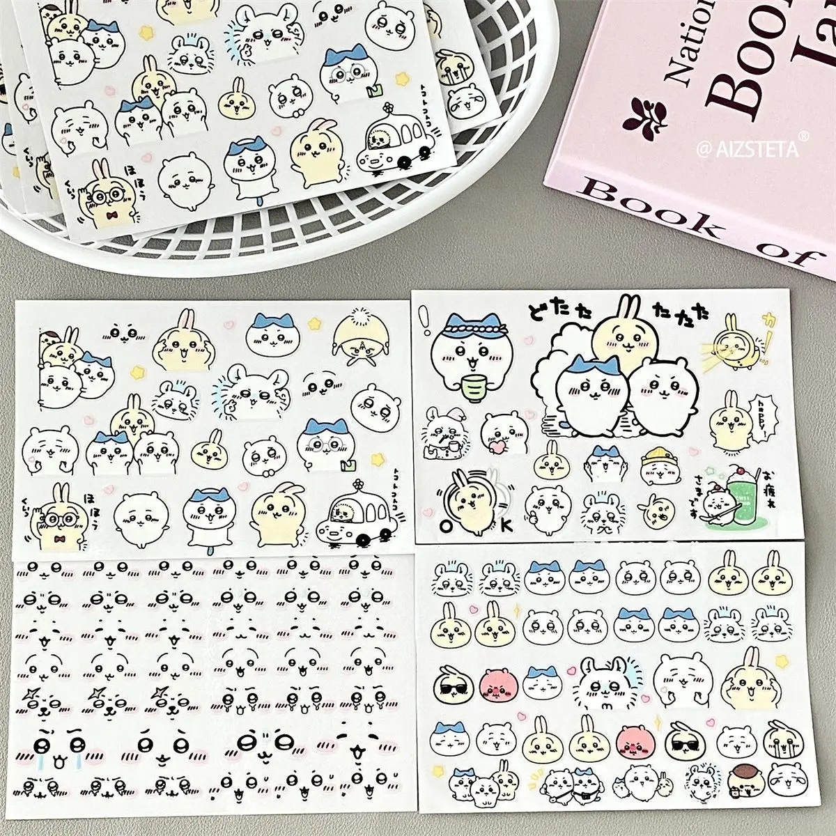 Chiikawa cristal transferência adesivo copo hachiware usagi adesivo diy à prova dwaterproof água e resistente a riscos dos desenhos animados diy adesivo criativo