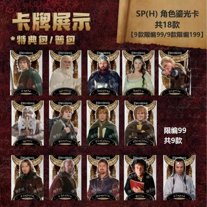 Lord of the Rings Movie Collection Cards Booster Box Frodo Character Peripheral Toys Rare Game Playing Card Children Xmas Gifts