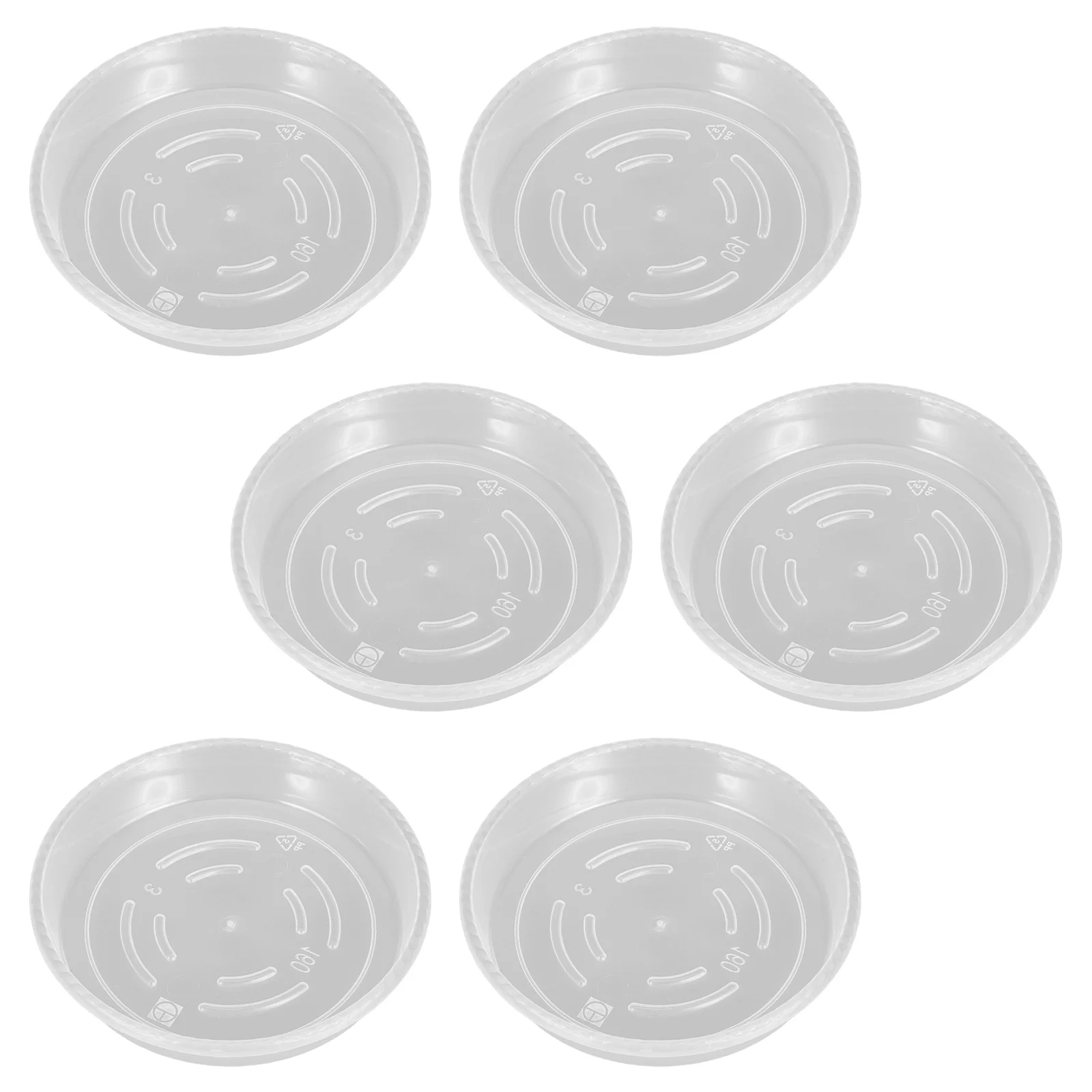 

6pcs Transparent Plastic Plant Water Tray Round Saucer For Indoor Flower Pots Garden Drainage Base Planter Drip Catcher