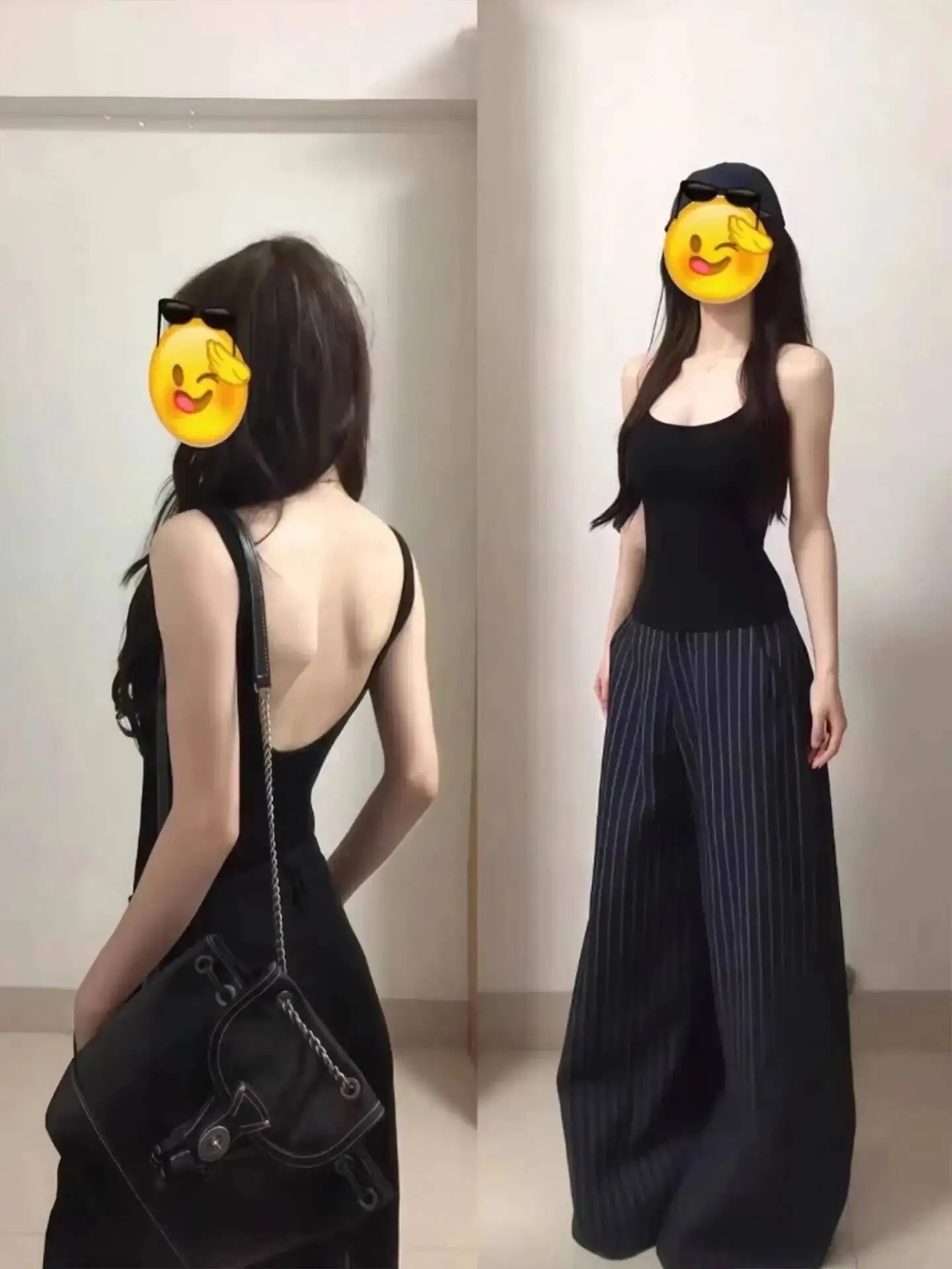 

2026 Spring Women's Vest Summer Black Backless Camisole Padded Cups Stunning Outerwear & Inner Wear Edgy Tank Top Crop Top