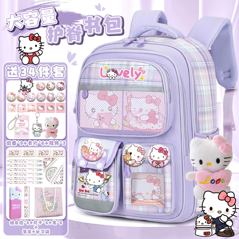 Hello Kitty Girls Backpack 2025 Sanrio Large Capacity Teen School Backpack Luxury Large Capacity Design New Series