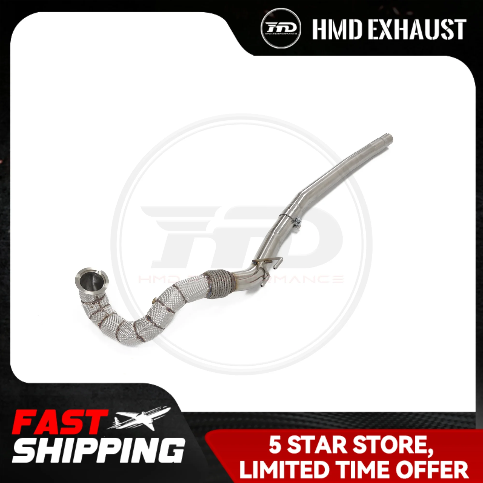 

HMD Exhaust System High Flow Performance SS304 Downpipe for AUDI TT MK3 2.0T 4WD With Heat Shield