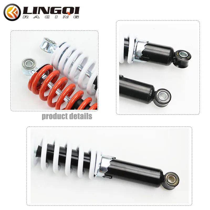 LINGQI 8mm Spring Motorcycle Shock Absorption Concave Head Pit Dirt Bike 210 260 230 250 280 305 325 350mm Rear Suspension Parts