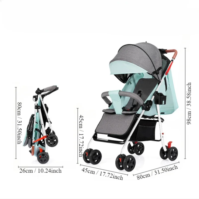 Lightweight Baby Stroller, Ultra Compact & Airplane-Friendly Travel Stroller, One-Handed Folding Stroller for Toddler Stroller