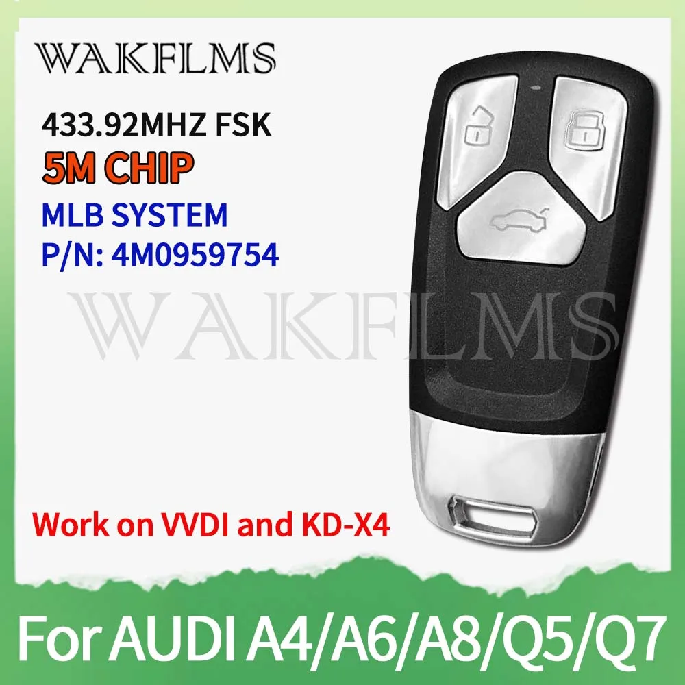 Für Audi TT A4 A6 A8 Q5 Q7 S5 SQ5 2017-2024 Intelligenter Auto-Funkschlüssel 433,92MHz 5M Chip MLB-System 4M0959754 – Detail 1