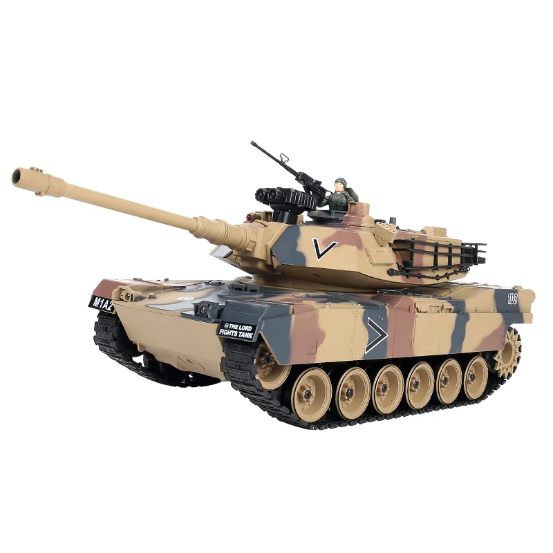 Coolbank 1/18 RC Battle Tank Zdalnie sterowany czołg wojskowy USA M1A2 z efektami dźwiękowymi, że strzela modelu czołgu Zabawka dla chłopców 14+