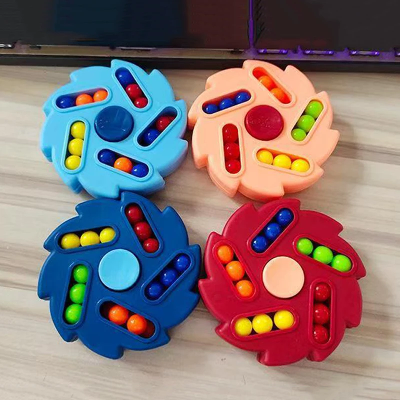 Puzzle magique rotatif en forme de haricot, 2 pièces, Cube Spinner, articles bon marché, jouets anti-Stress pour adolescents, cadeaux de fête pour enfants, cadeaux d'anniversaire