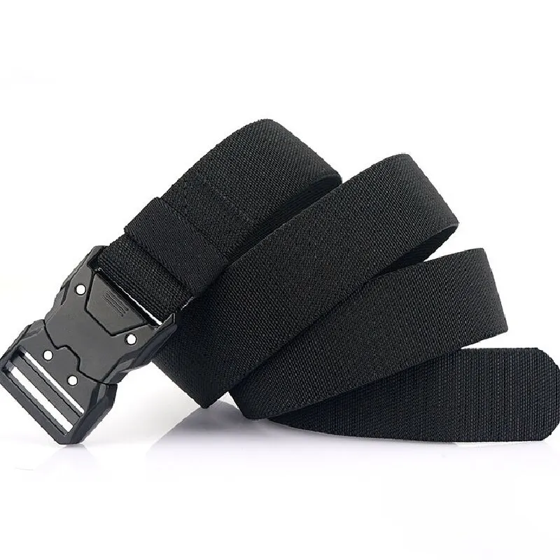 Genuine Tactical Belt Quick Buckle Release Outdoor Military Metal Belts Casual Outdoor Nylon Canvas Training Belt for Men Women