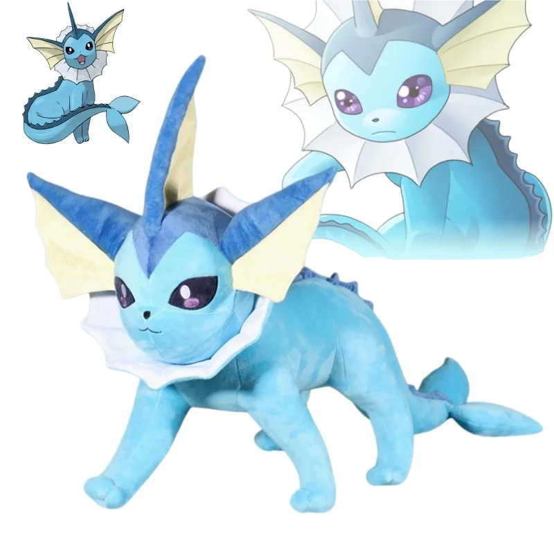 

50CM Vaporeon Plushies Pokemon Peluche Cartoon Anime Plush Pokémon Plushie Comfortable Soft Doll Ornament Toy Cushion Gifts