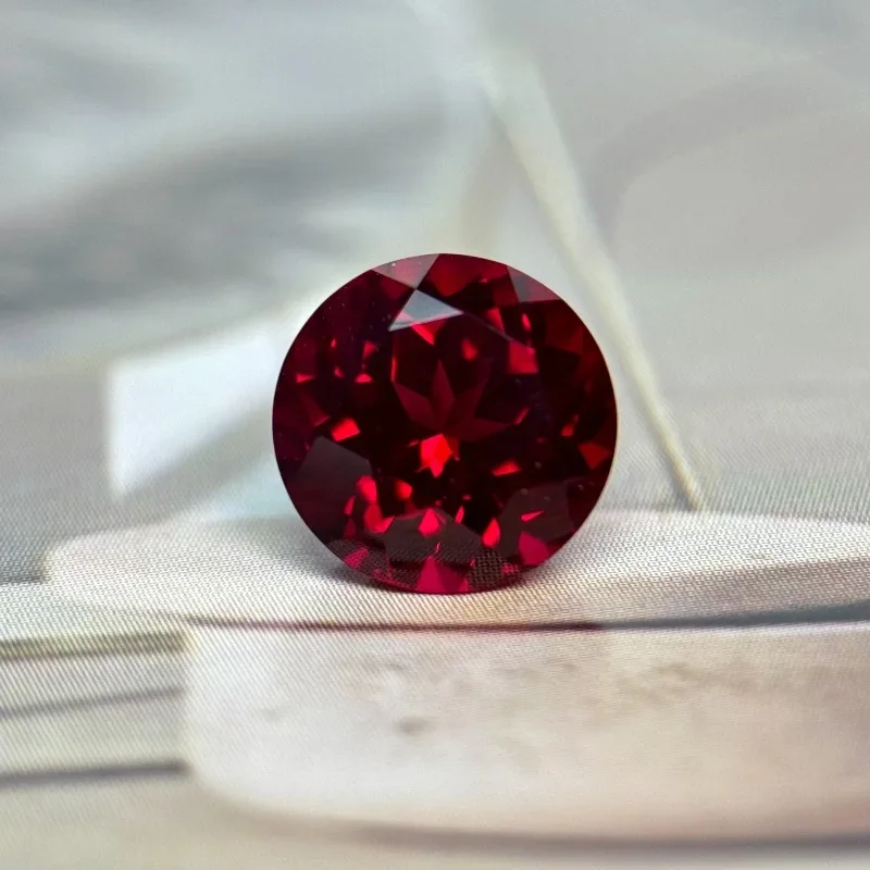 Hot Sales Lab Grown Ruby Round Cut Pigeon Blood Red Color DIY Charms Jewelry Making Main Materials Selectable AGL Certificate