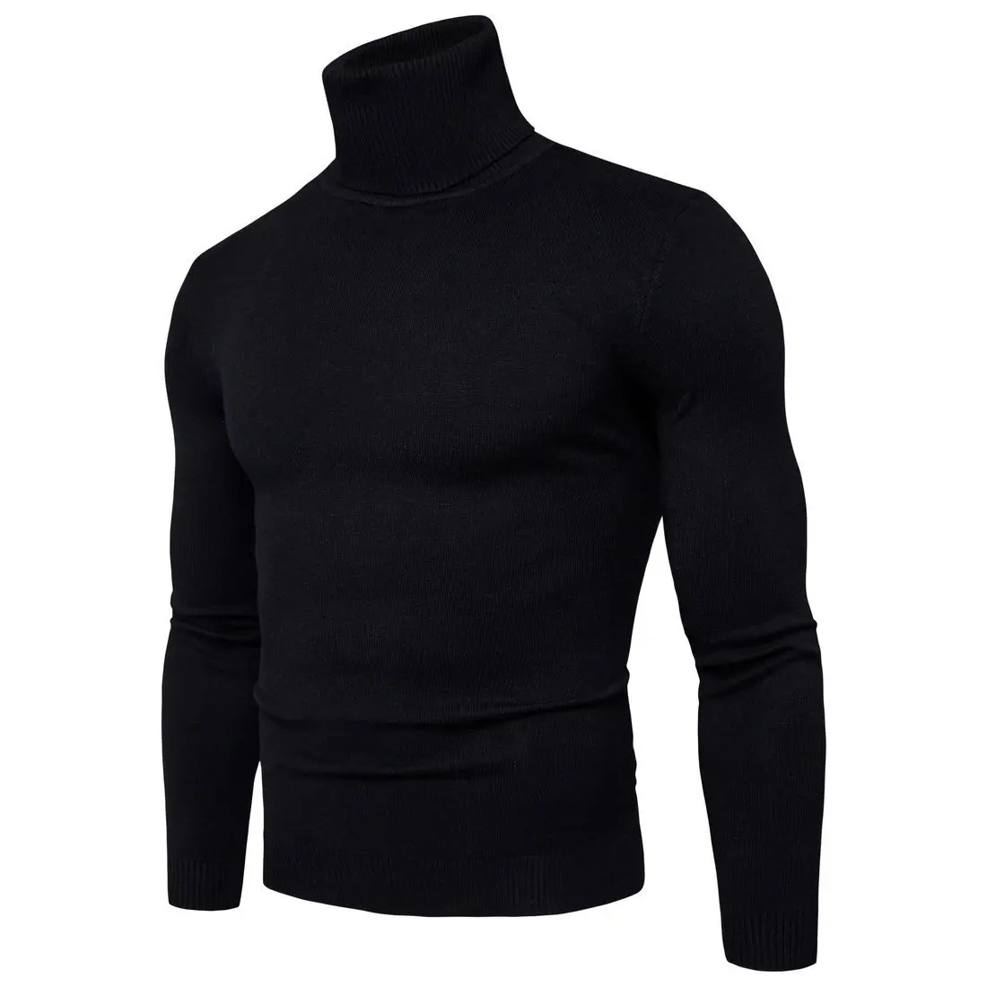 Sweater Men 2025 Casual New Spring Autumn Warm Solid Color two-collar High Collar Elastic Knitted Sweaters men's Clothing