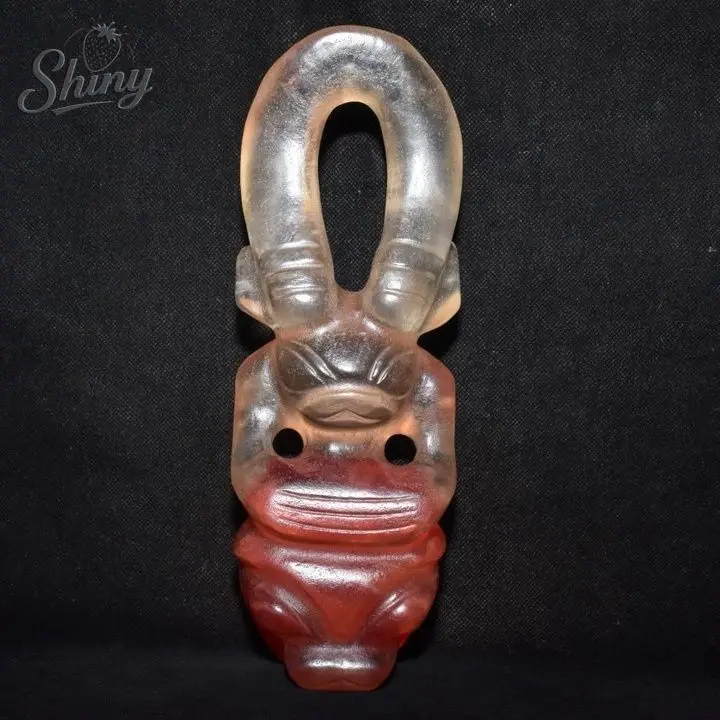 

China Hongshan Culture Old Crystal Carved People Figures Statue Large Size Living Room Decoration