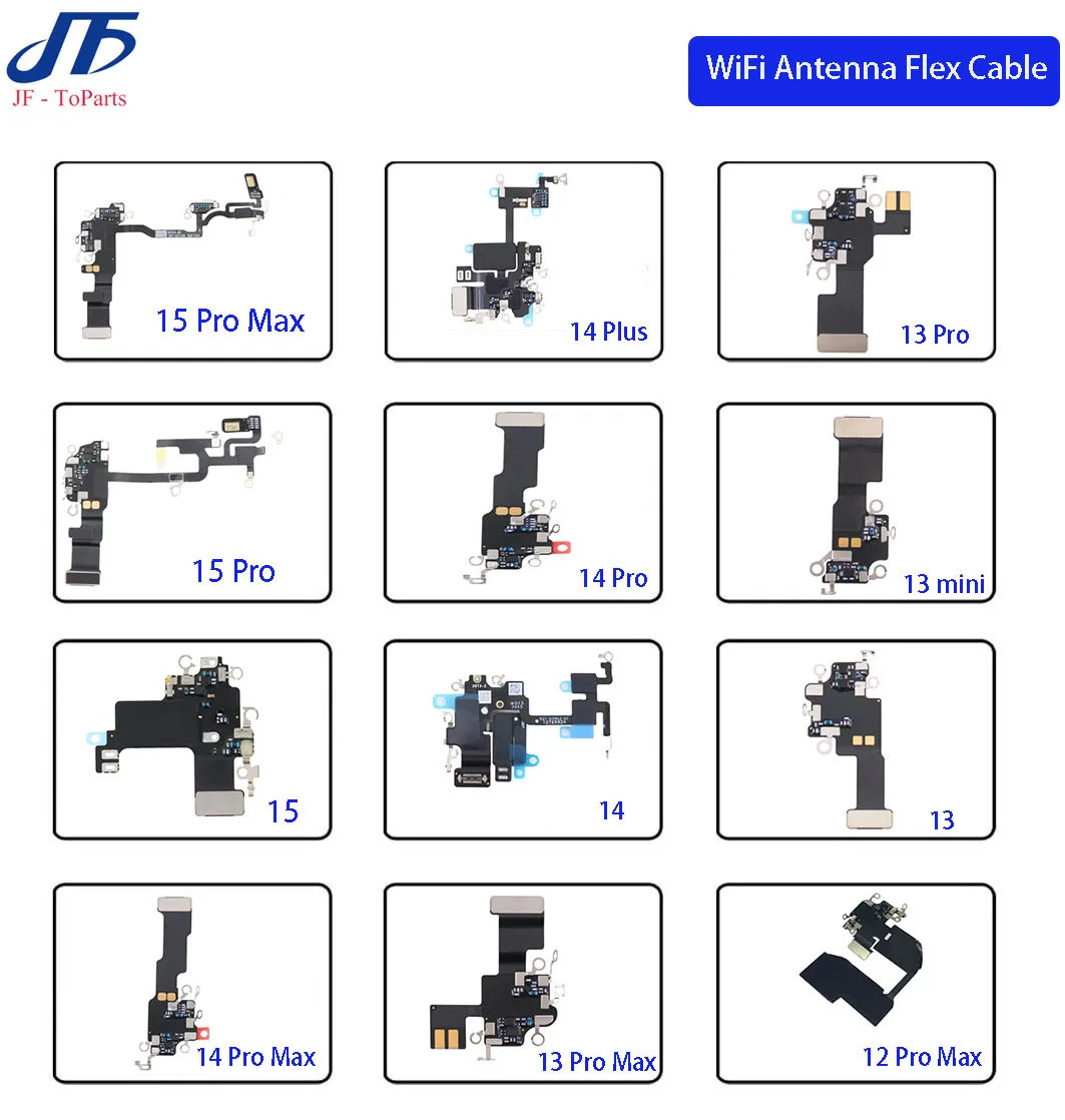 10Pcs Replacement For iPhone 15 14 13 12 11 Pro Max Mini Plus Bluetooth Antenna Signal Flex Cable NFC Clip Repair Parts