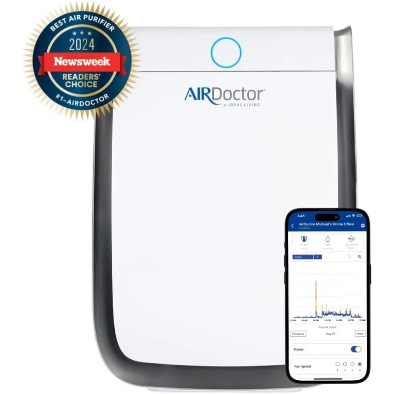 AIRDOCTOR 3500i SMART Air Purifier for Living Rooms & Bedrooms. 3 Stage Filtration with Pre-Filter, UltraHEPA, Carbon/VOC