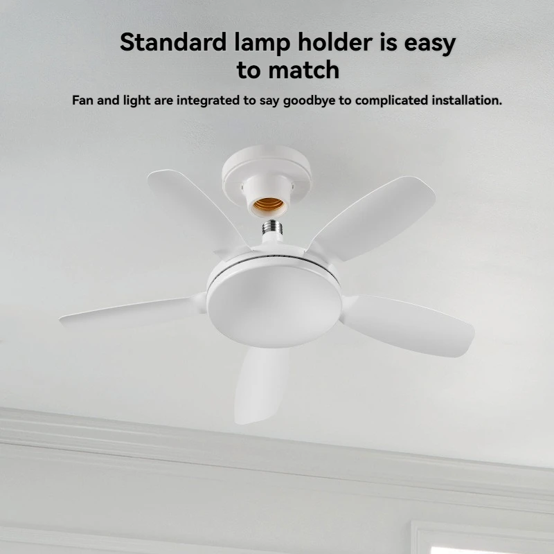 Ultra-thin 32-inch E27 Ceiling Fan with Light, Modern Silent Household Fan Lamp, High Wind for Dining Room, Bedroom Living Room