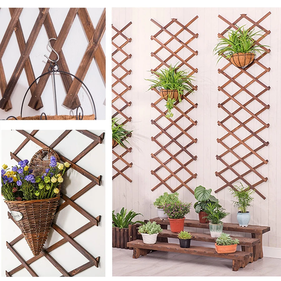 

Wooden Lattice Panels for Outside Expandable Wood Lattice Fence Wall Garden Trellis Frame Climbing Plant Outdoor Vine Decorative