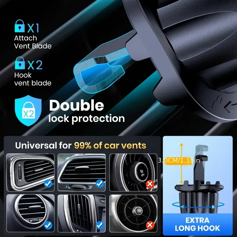 New Car Phone Holder Universal Car Foldable Rotatable GPS Phone Stand Air Vent Mounts Auto Interior Accessories Car Bracket view 5