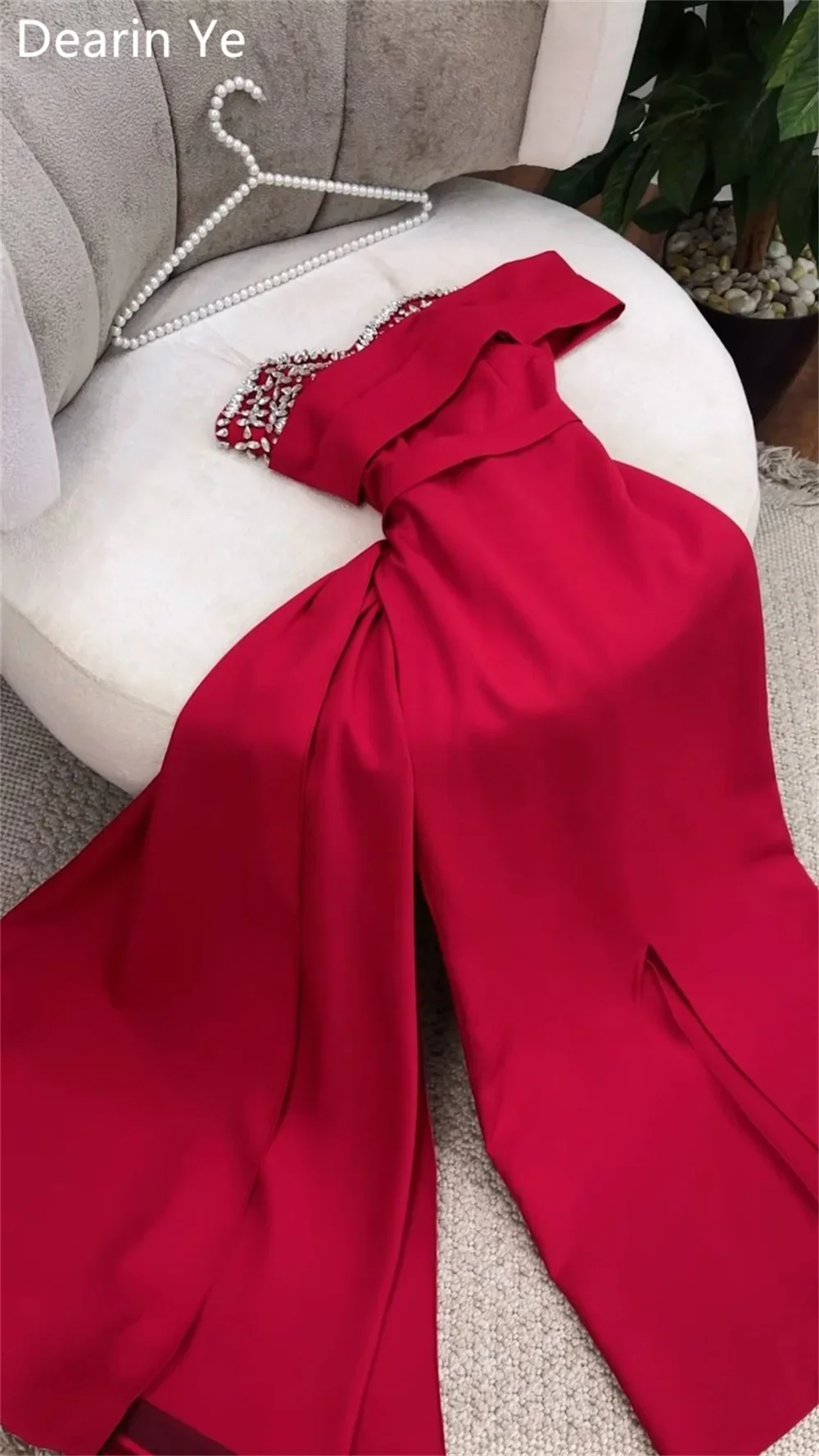 Customized Saudi Arabia Dearin Spaghetti Strap A-line Floor Length Skirts Layered Draped Beading Bespoke Occasion Dresses Prom D