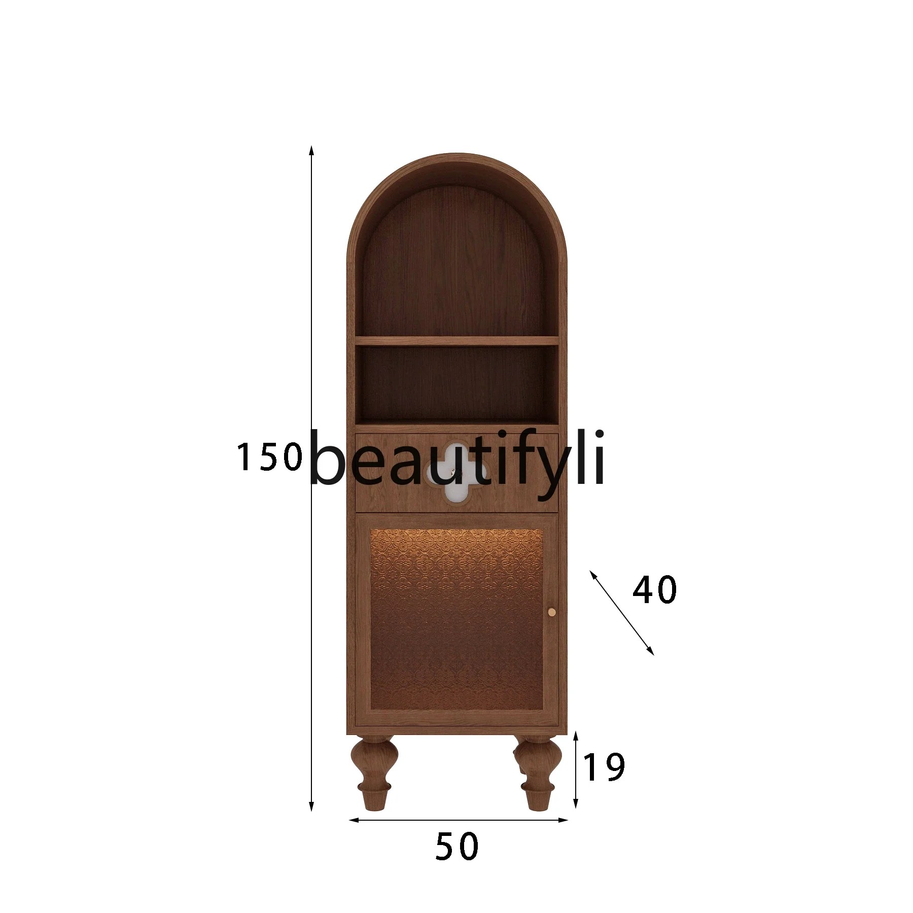 Dining side cabinet integrated locker against the wall, living room solid wood new decoration ornament, medieval storage cabinet