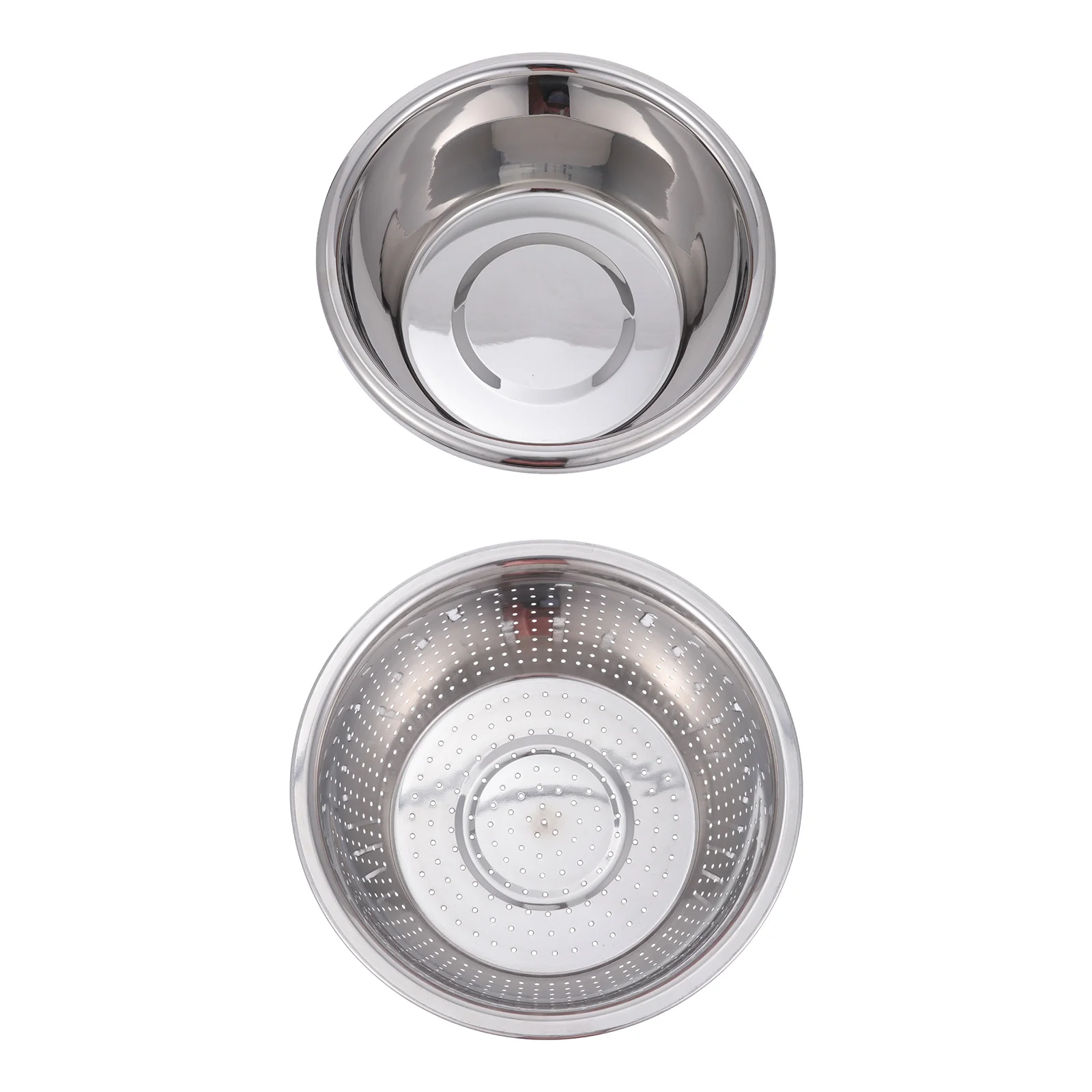 

2pcs Thickened Stainless Steel Drying Basin For Fruit Vegetable Rice Drainage Kitchen Sink Bowl Drainer Holder Compact Food