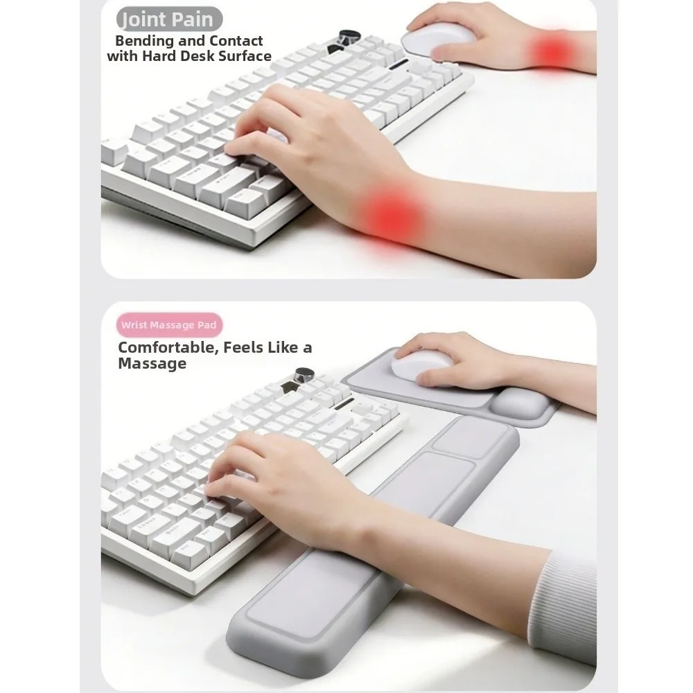 Ergonomic Wrist Rest Mouse Pad Non-Slip Base Soft Palm Rest Keyboard Wrist Support Pad Washable Durable Hand Pillow Gaming Use