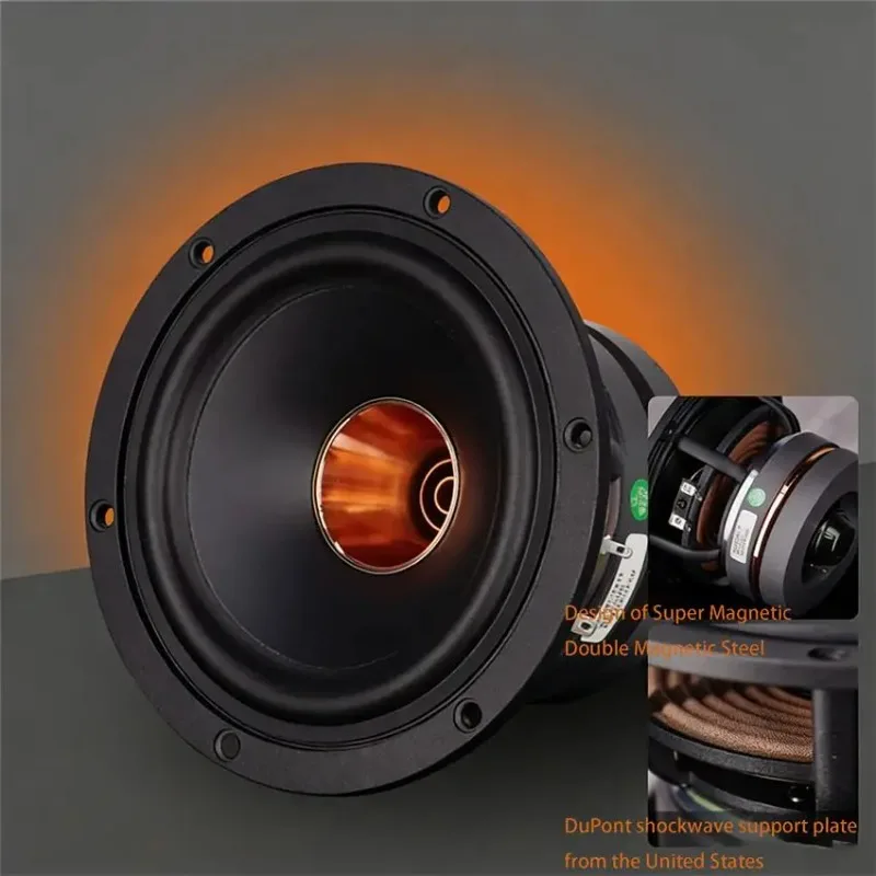 2pcs Fever HiFi 5.25-inch Coaxial Speaker Bookshelf Speaker Desktop Passive Speaker Wooden
