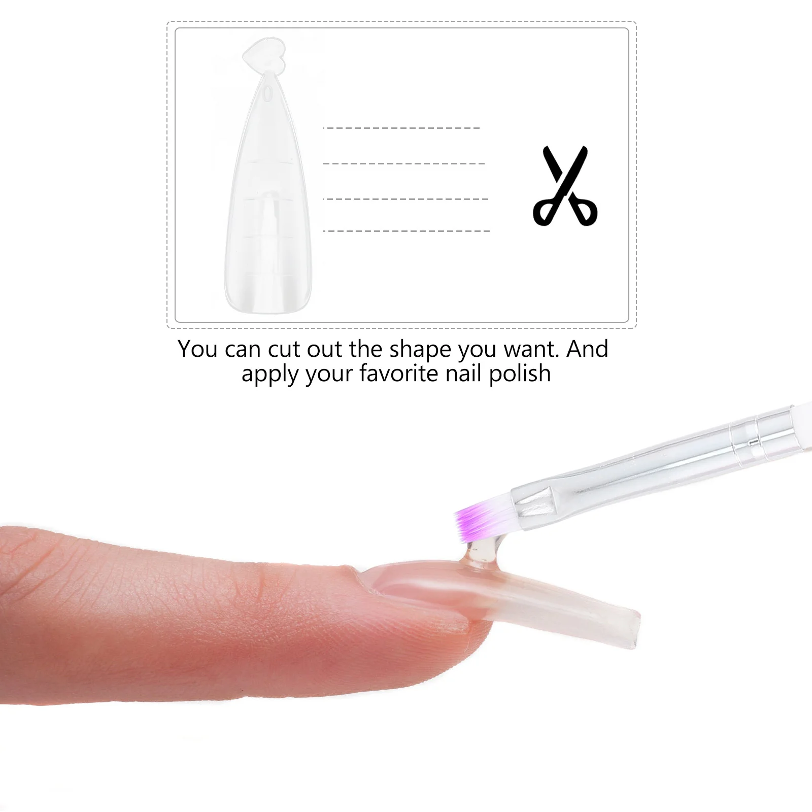 

120pcs Full Cover Fake Nails Transparent Square Tip Artificial Nail Extensions For Wedding Party Daily Wear Clear False Nail