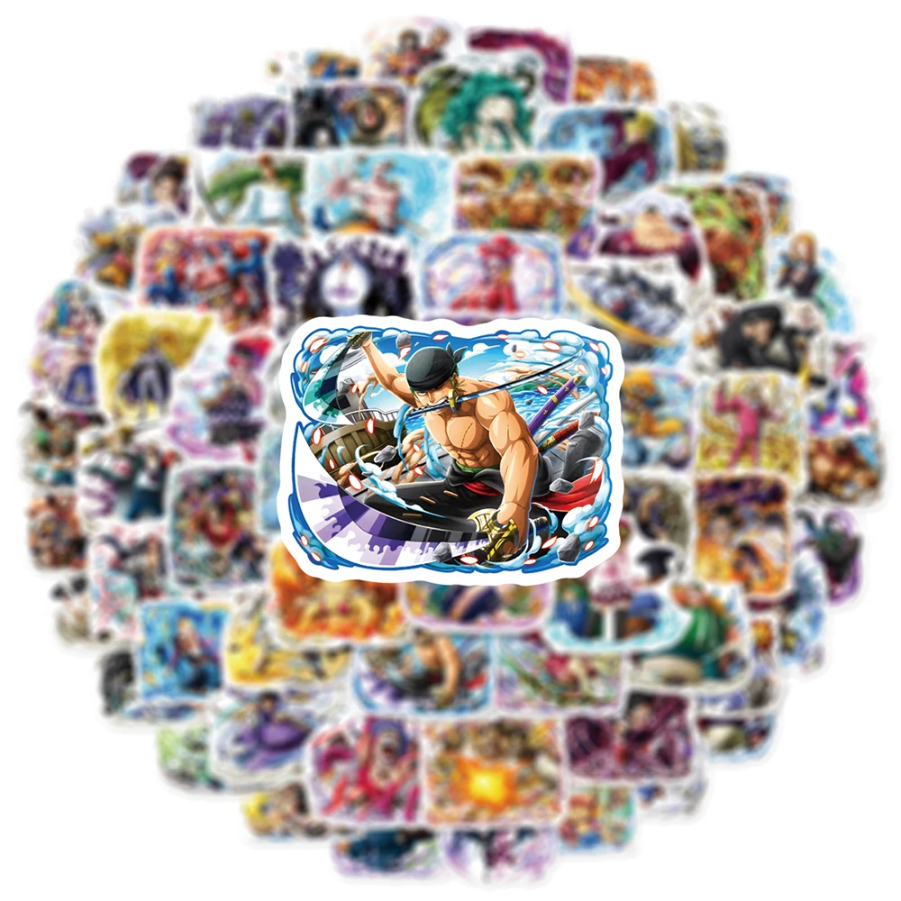

10/30/60pcs Japan Anime One Piece Luffy Zoro Stickers DIY Skateboard Luggage Guitar Phone Cool Cartoon Character Decals Kids Toy