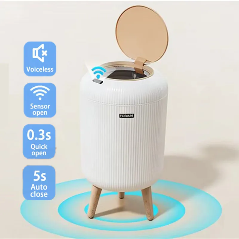 

10L Automatic Sensor Trash Can Electric Touchless Smart Bin Kitchen Bathroom Waterproof Bucket Garbage With Lid Home Wastebasket