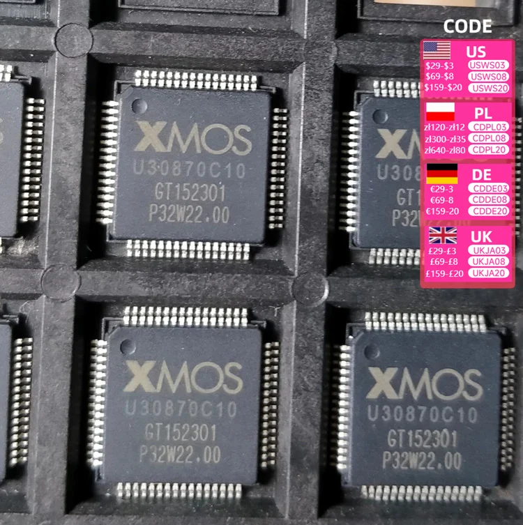 

Nvarcher New Xmos chip XU208-128-TQ64-C10 for superior decoding performance