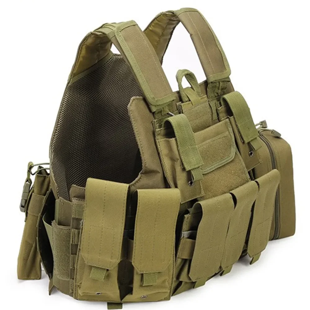 Jacket Tactical Vests Army Fan Molle Waistcoat Combat Hunting with Pouch Assault Plate Carrier CS Mens Outdoor Fight 8 Piece Set