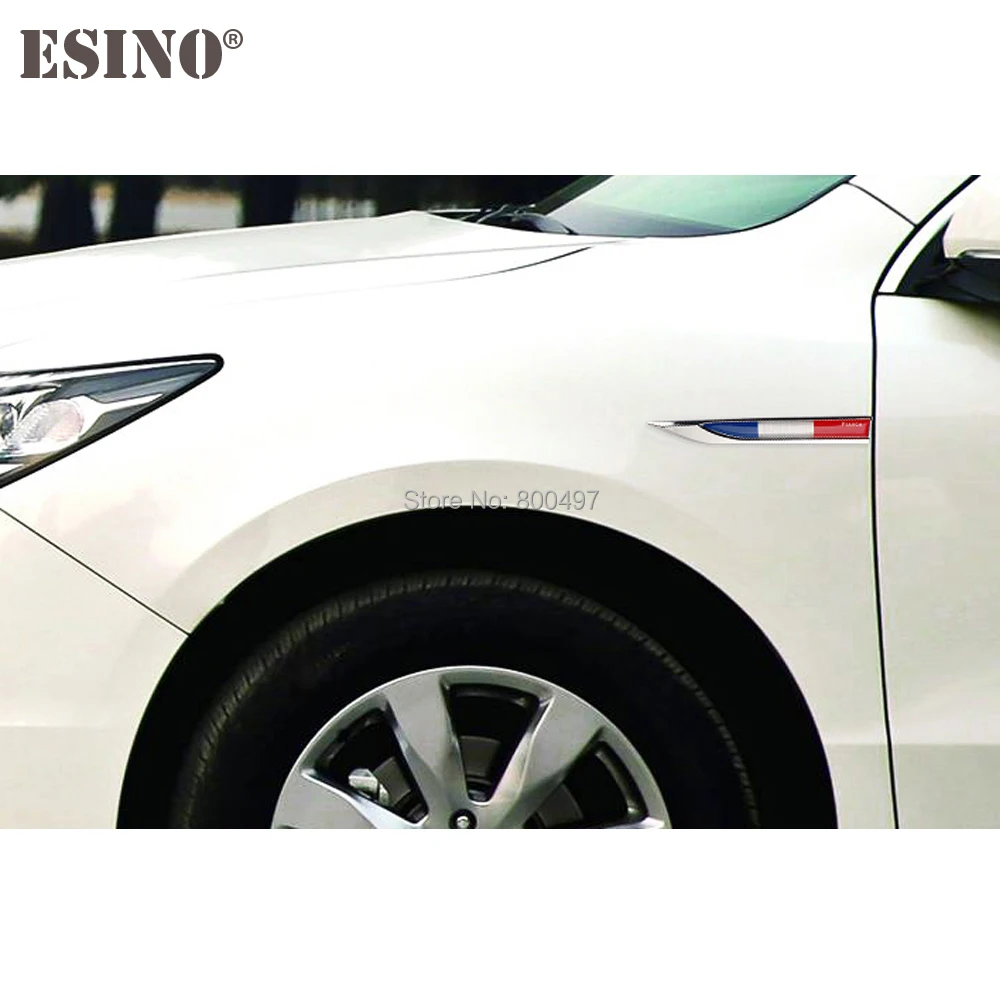 

2 шт. хромированные металлические наклейки-эмблемы из цинкового сплава на боковые крылья автомобиля с флагом Франции