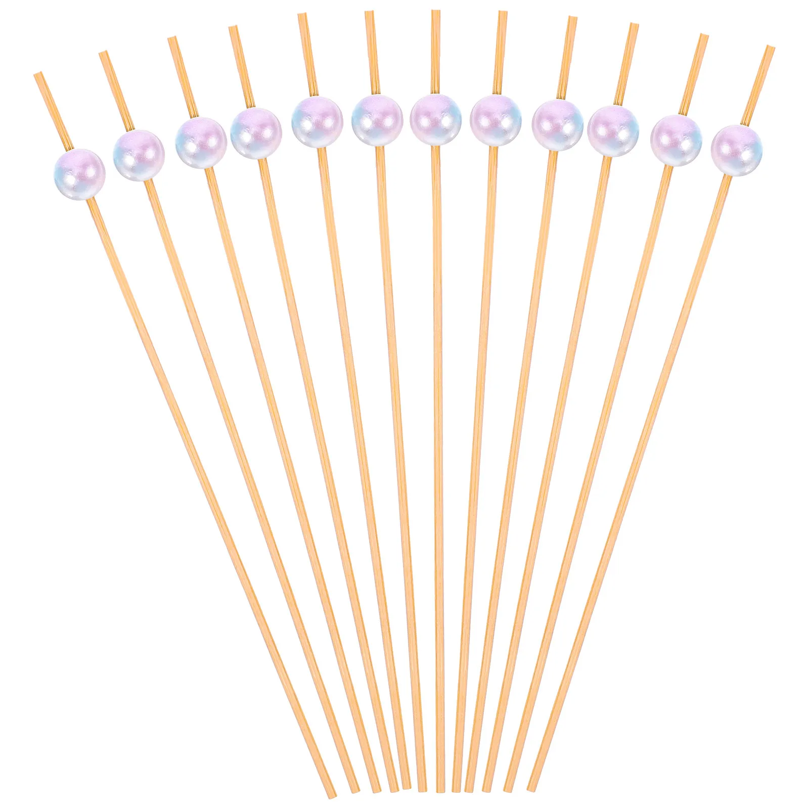 12Pcs Mermaid Picks Decorative Food Skewers Disposable Long Toothpicks for Appetizers Drinks Parties
