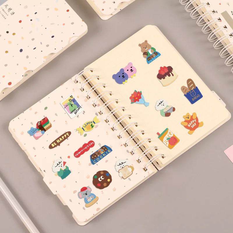 100pcs Korean dailylike Bear Stickers Vinyl Waterproof Stickers for Kids Toy Decals for Loptop Water Bottles DIY Phone Case