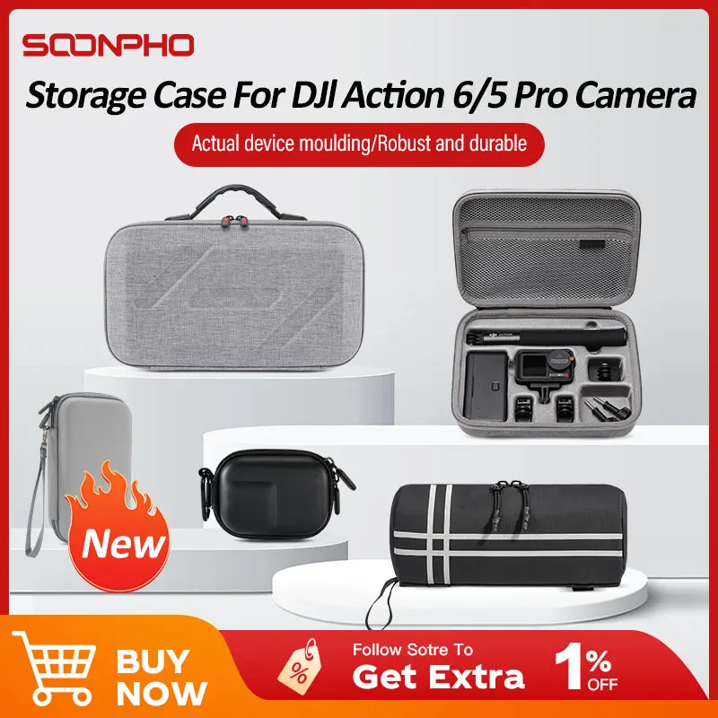 

Storage Bag For DJI Pocket 3 Action 6/5/4pro Portable Carrying Bag Durable Hard Protective Case For DJI Action Camera Accessory