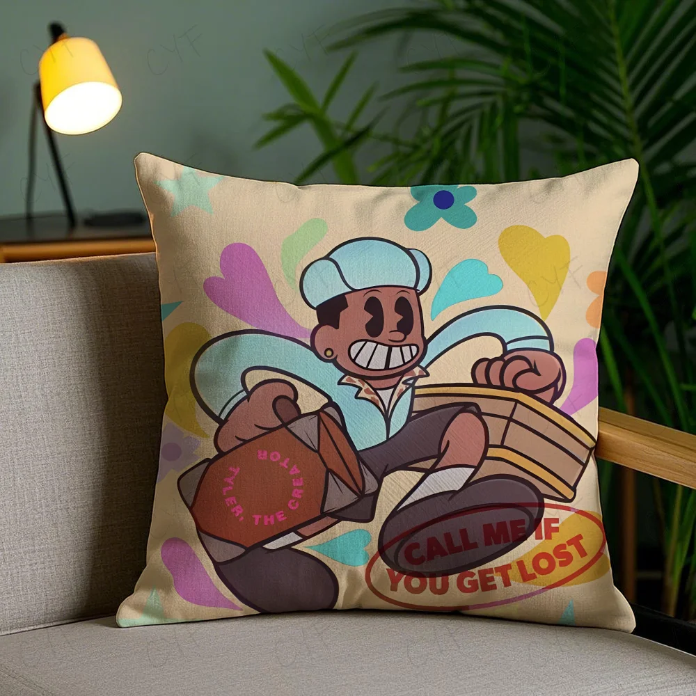 T-Tyler الخالق مغني الراب كيس وسادة مكافحة الغبار المخدة غير مرئية سستة حريري قصير أفخم غطاء وسادة أريكة #3