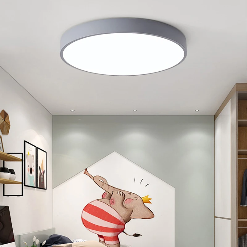 Imagem -03 - Nordic Circular Wooden Edge Led Ceiling Light Macaroon Moderno Minimalista Home Light Quarto Varanda Cozinha Iluminação de Decoração