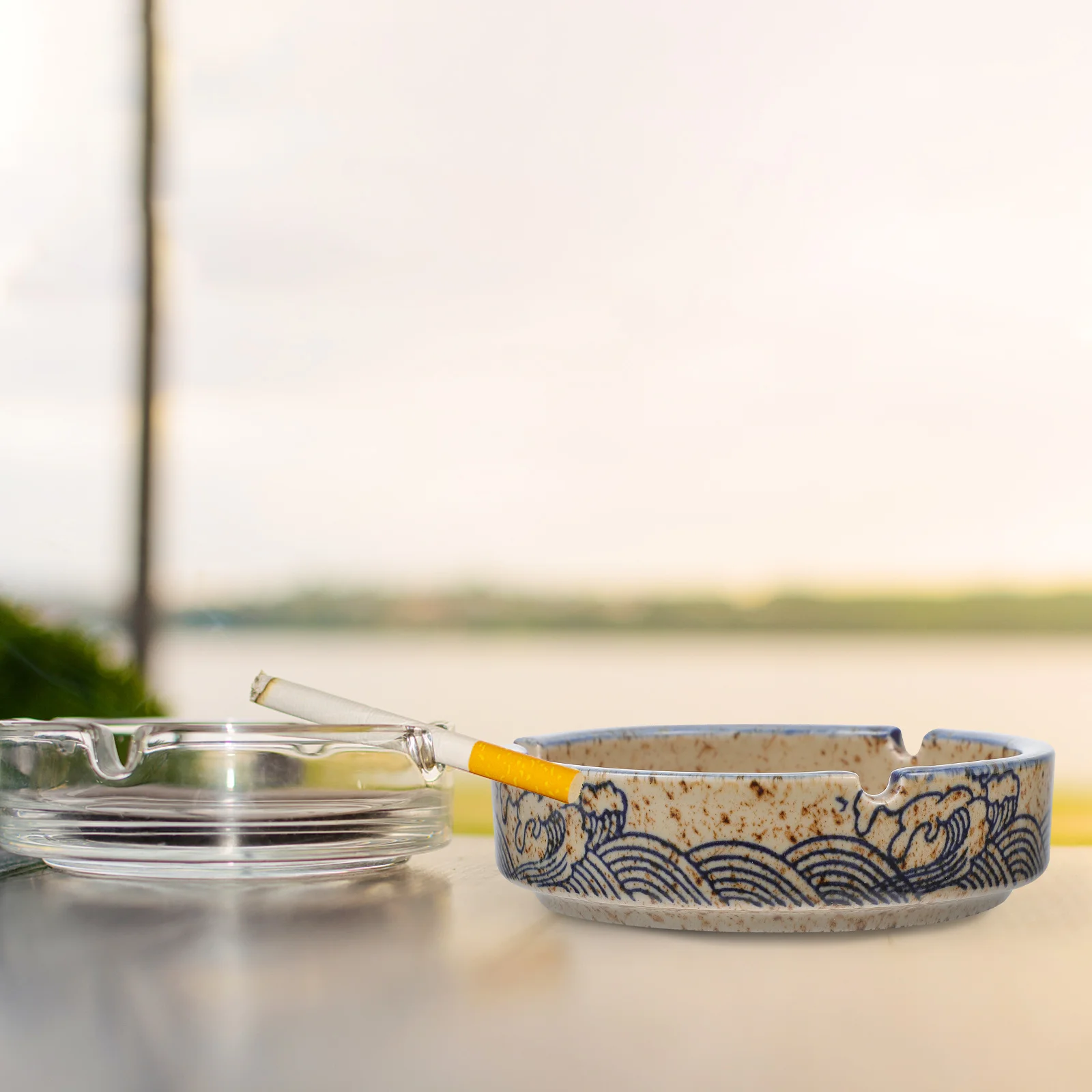 

Орнаментная пепельница, керамическая художественная компактная рифленая креативная сигарета, держатель контейнера, доступный домашний интерьер