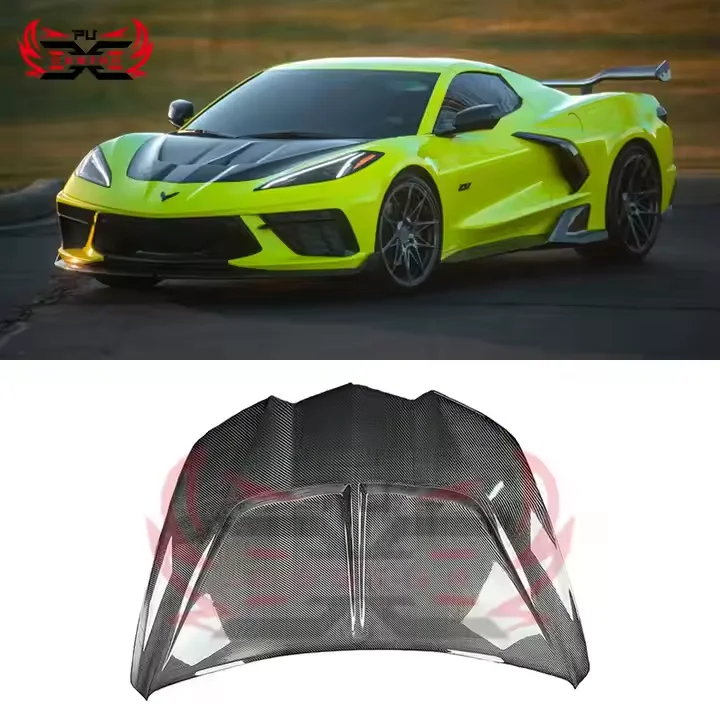 

Carbon Fiber Bonnet Engine Front Hood Cover 2020+ For C8 Corvette Z06 Z51