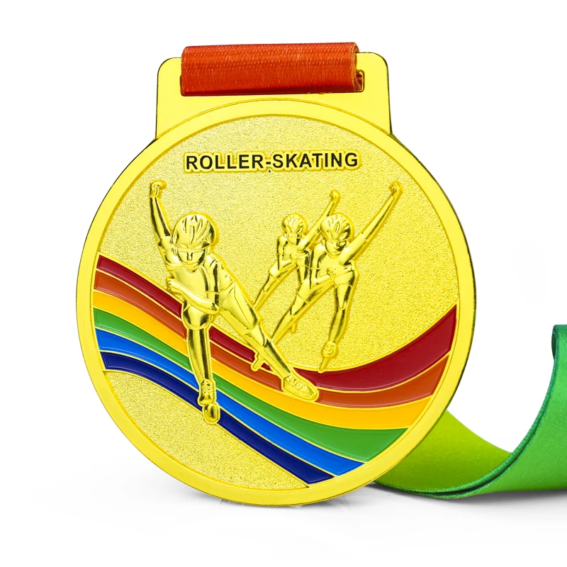 Customization Roller Skating Competition Metal Medal, Gold, Silver, Copper, Souvenirs Awards, Hanging Around the Neck Decor, 1Pc