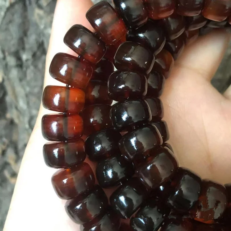 Mountain Tortoise Shell Beads Bracelet Full of Blood Shell of Turtle Barrel Beads108Bracelet Blood Nail Men's and Women's Crafts