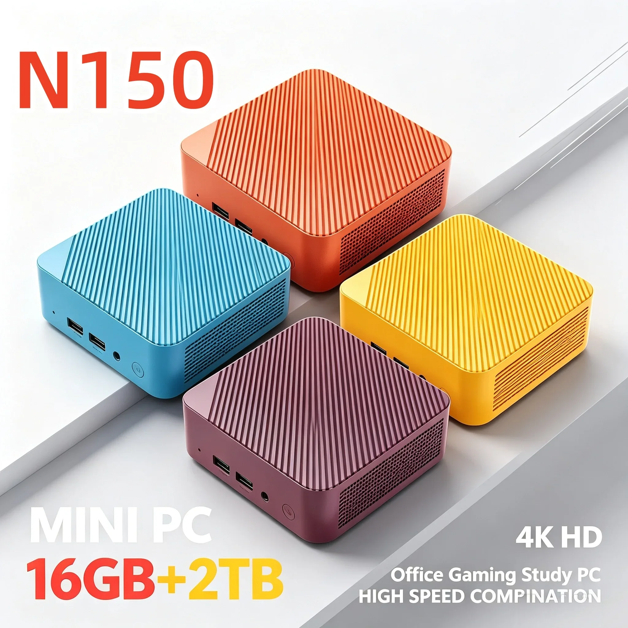 High‑Performance Portable Mini Desktop PC Intel N150 16GB RAM 1TB/2TB SSD WiFi 6 BT5.2 4K HD Mini Computer Host For Daily Usage