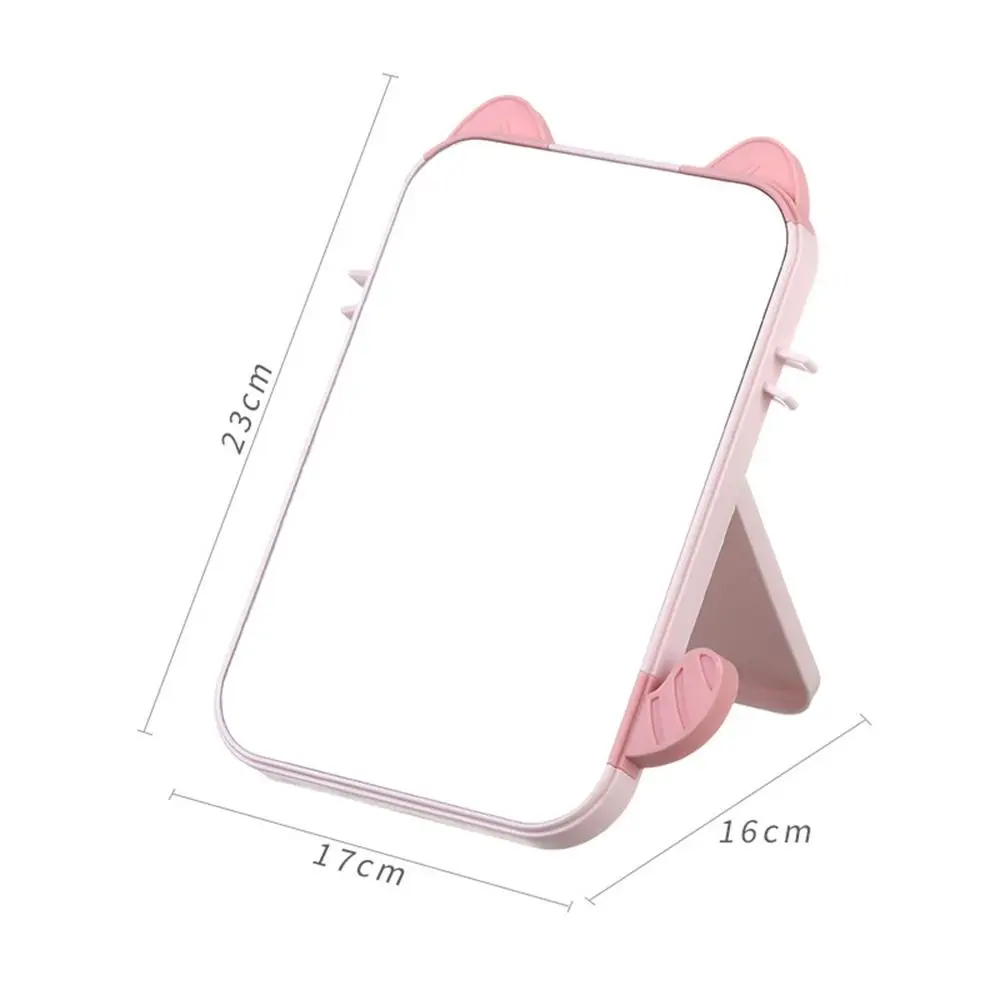 Small Mirror HD Cat Ears Makeup Mirror Cute Simple Handheld Mirror Candy Color Disassembly Cosmetic Tool Travel