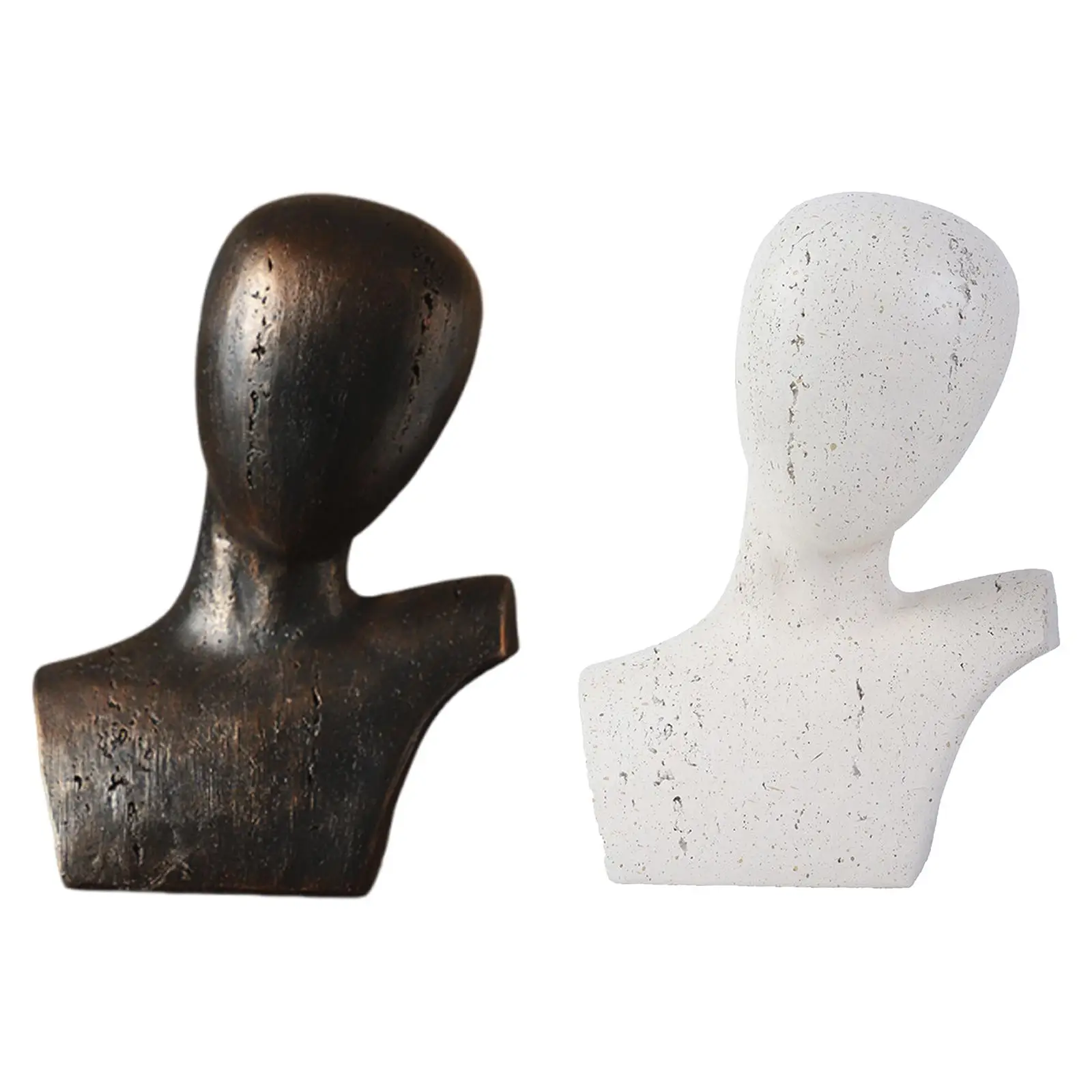 Abstract Human Figurine Desk Collectible Ornament Head Resin Statue Bust Sculpture Figure for Shop Bar Cabinet Bedroom Office