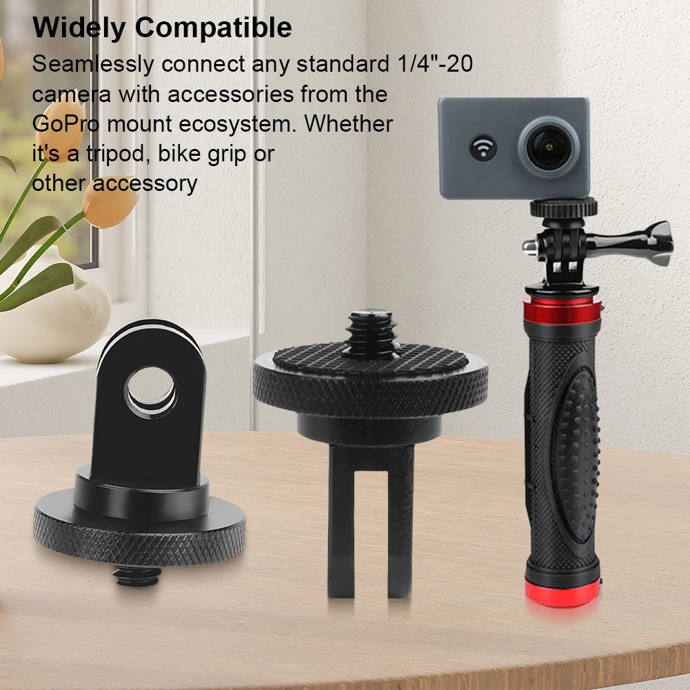 Adaptateur de trépied à vis de 1/4 pouces en alliage d'aluminium, 5 pièces, adaptateur de montage de trépied d'appareil photo pour GoPro Hero/Sony/Insta360 X3, accessoires de caméra