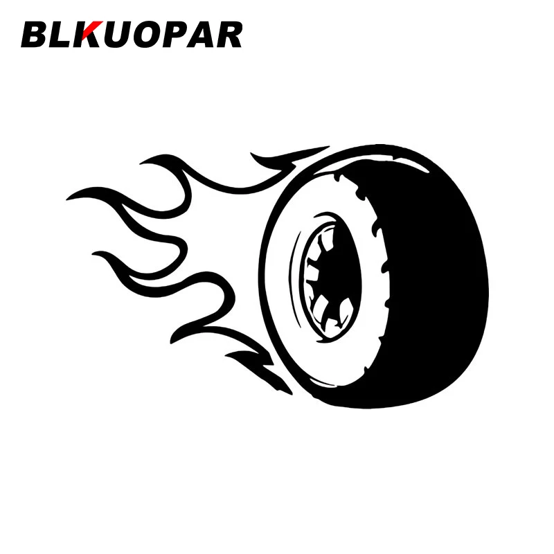 

BLKUOPAR Flaming Tire Car Stickers Creative Vinyl VAN Decal Scratch-Proof Sunscreen Windows Air Conditioner Decoration Car Lable