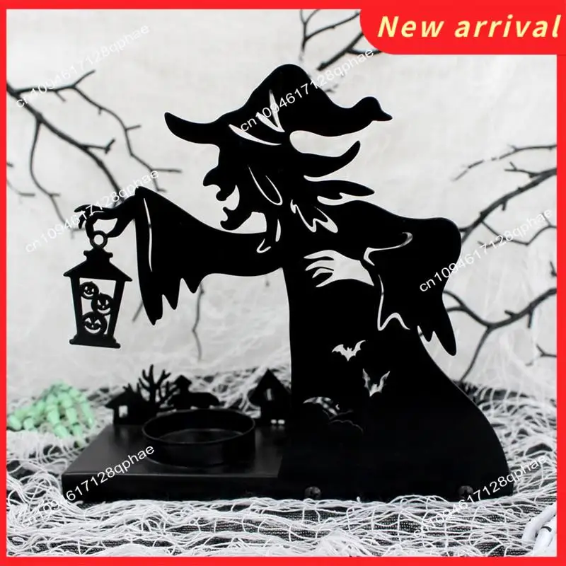 N89R Interesting Shadow Candlestick Witch Candlestick Retro Decorative Candlestick Horror Home Furnishing