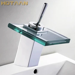 .  Copper Chrome Waterfall Bathroom Faucet Bathroom Basin Hot and Cold Mixer Brass Lavatory Tap torneira YT-5024